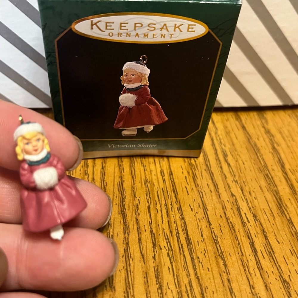 Hallmark KEEPSAKE the Victorian Skater Ornament in Red and White.